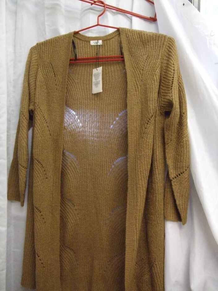 Jaqueline De Young Knitted Cardigan Dark Beige Size: Xl