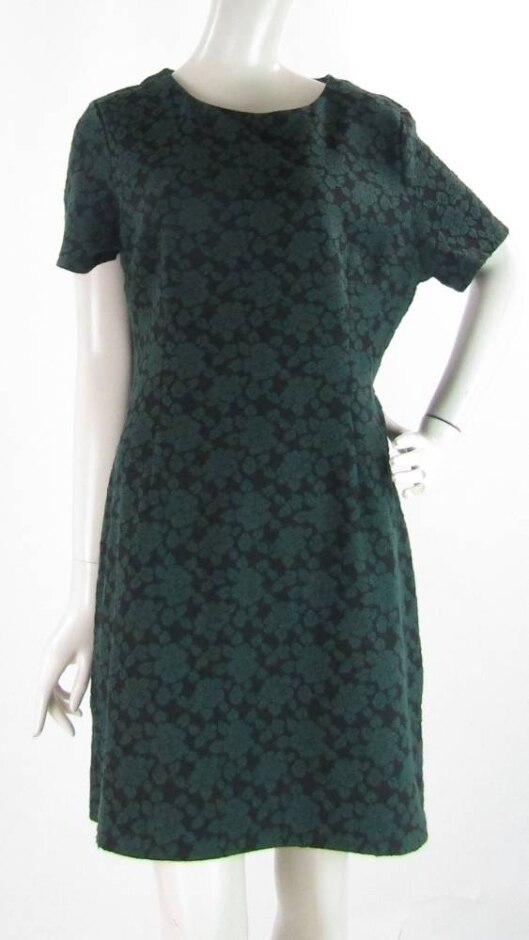 Bnwt Apricot Short Sleeved Shift Dress Green & Black Size: 16