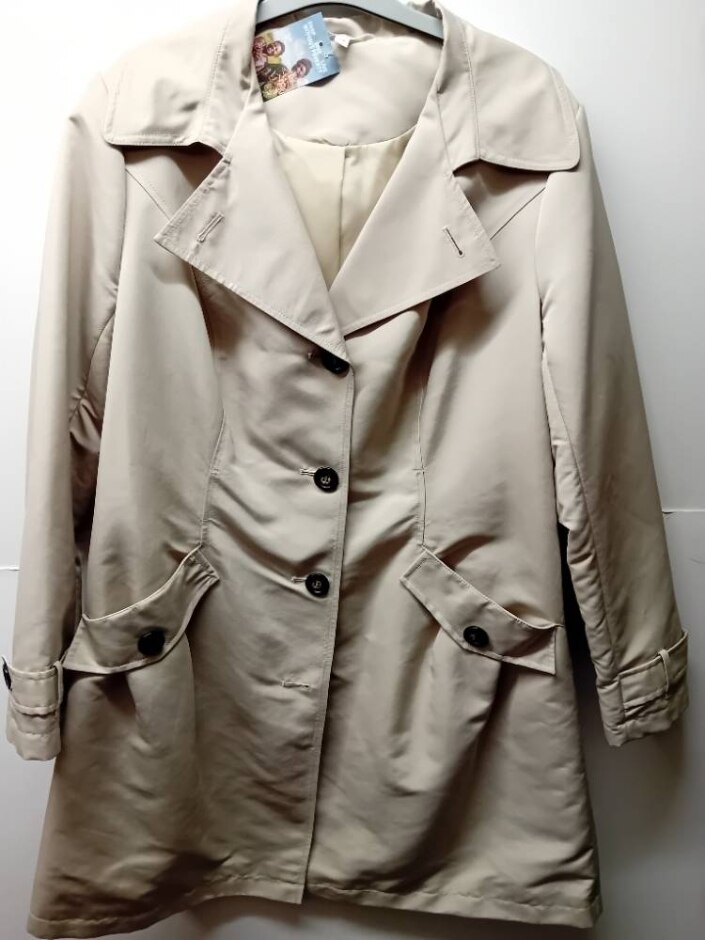 M&s Marks & Spencer Raincoat Beige Size: 14