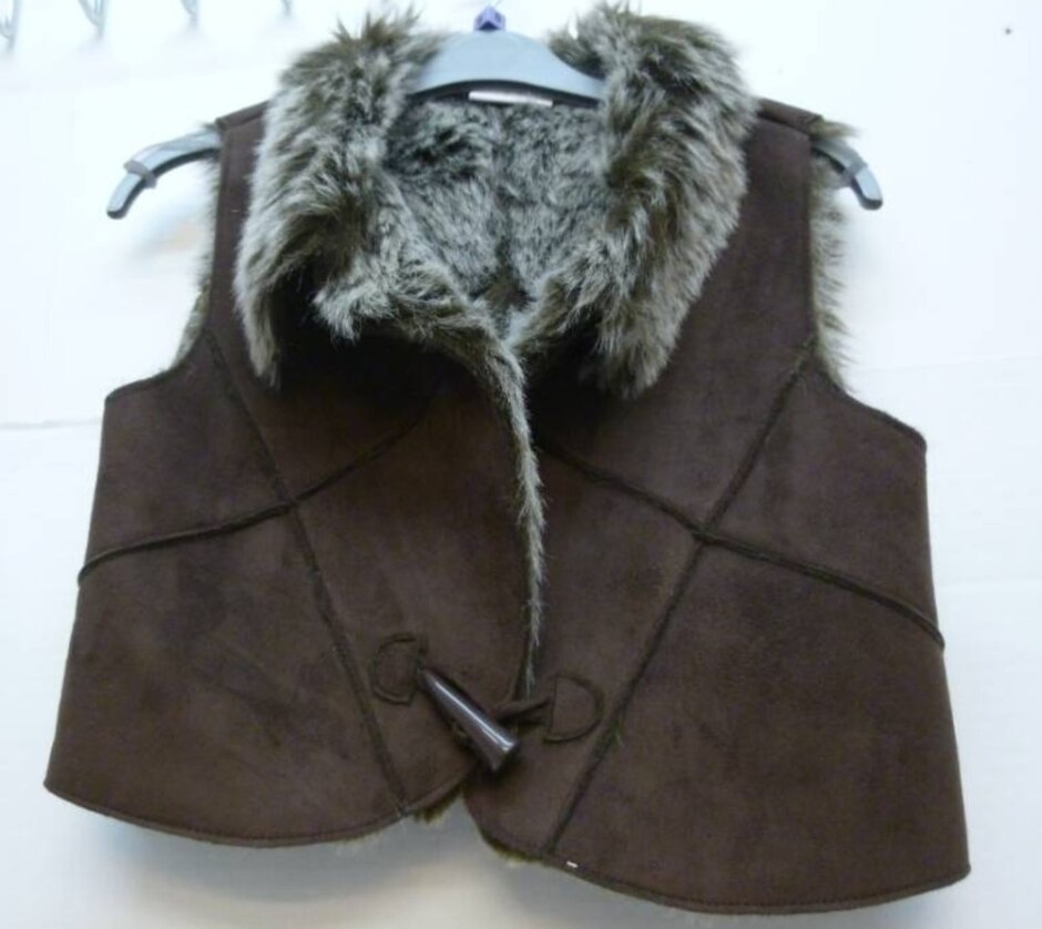 Papaya Faux Suede Waistcoat Brown Size: 8