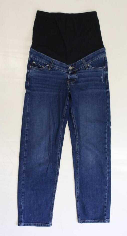 M&s Marks & Spencer Maternity Boyfriend Jeans Mid Blue Size: 8