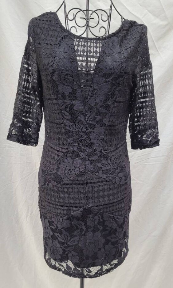 Boohoo Elegant Lace Dress Black Size: 12