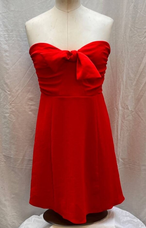 Sezane Strapless Mini Dress Red Size: 10