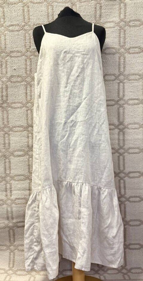 Nataoka Bianca Linen Midi Dress Cream Size: M