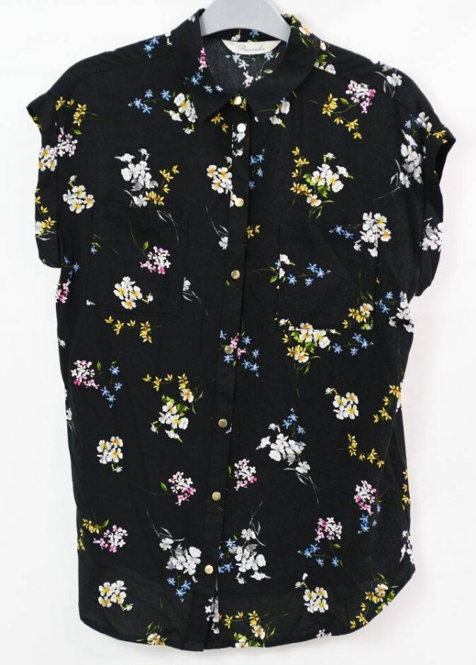 Peacocks Blouse With Floral Pattern Black  Size: 8