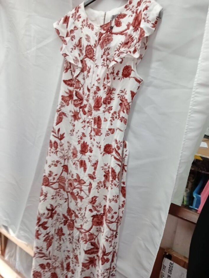 Oasis Dress White/brown Size: 10