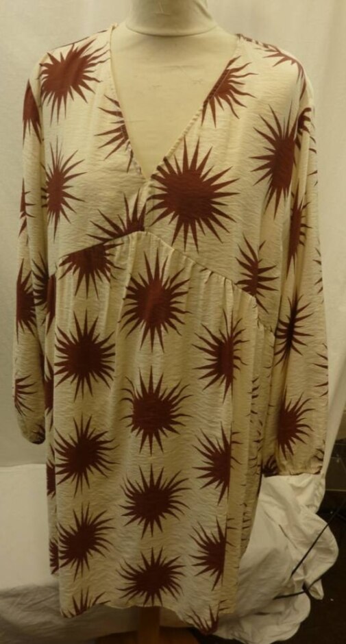 Primark Patterned Dress Long Top Multi-coloured Size: 16