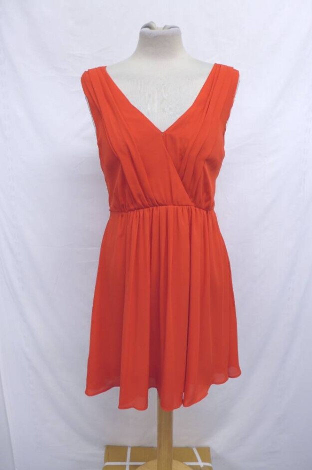 H&m High Waist Sun Dress Ruby Red Size: 10