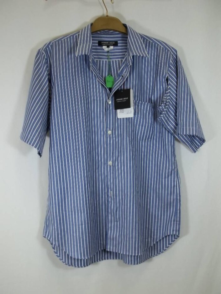 Homme Deux Comme Des Garcons New - Shirt - Cotton Blue/white Size: L
