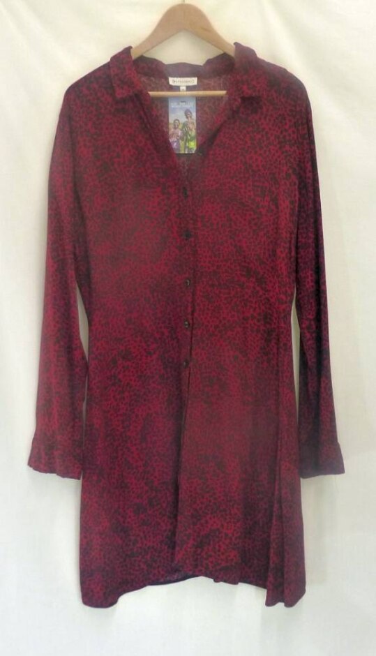 Warehouse Animal Print Shirt Dress  Red Size: 16