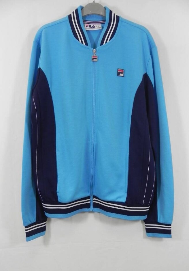 New - Fila Baseball Track Jacket Aquarius & Blue Size: M