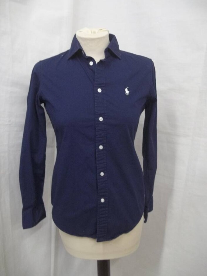 Polo By Ralph Lauren Cotton Blend Shirt Navy Blue Size: S