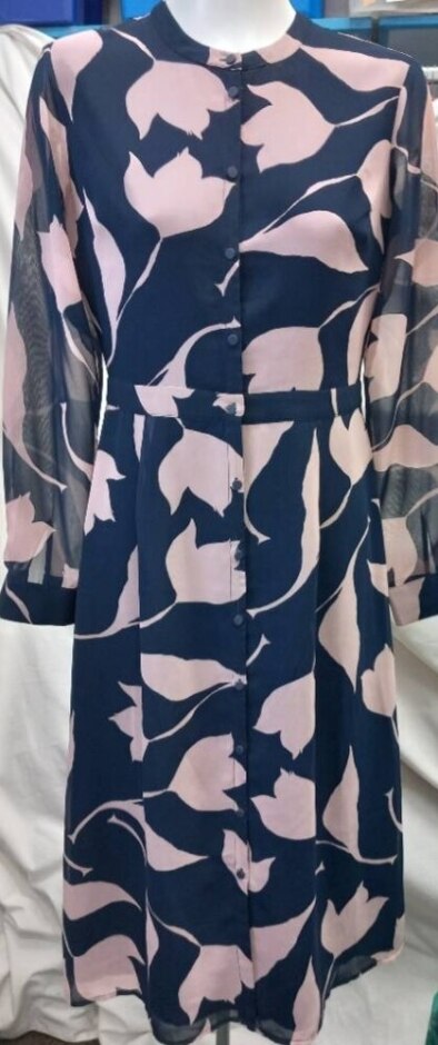 Warehouse Dress Blue Size: 14