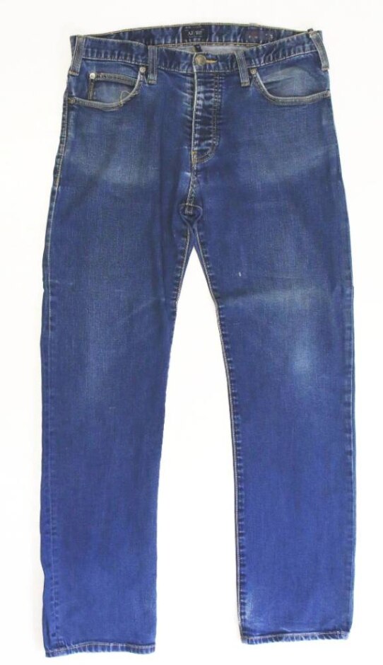 Armani Jeans Straight Leg Jeans Mid Blue Size: 32