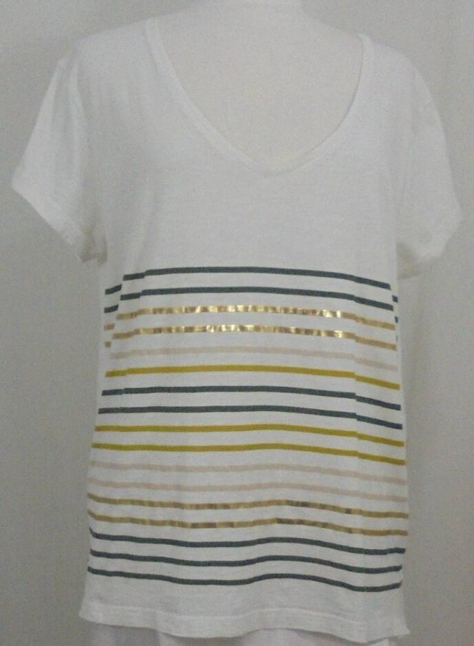 Principles Striped T-shirt White Size: 16