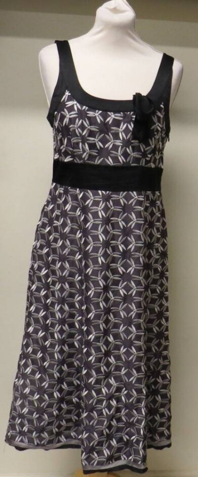 Monsoon Sleeveless Dress Brown/black Size: 10