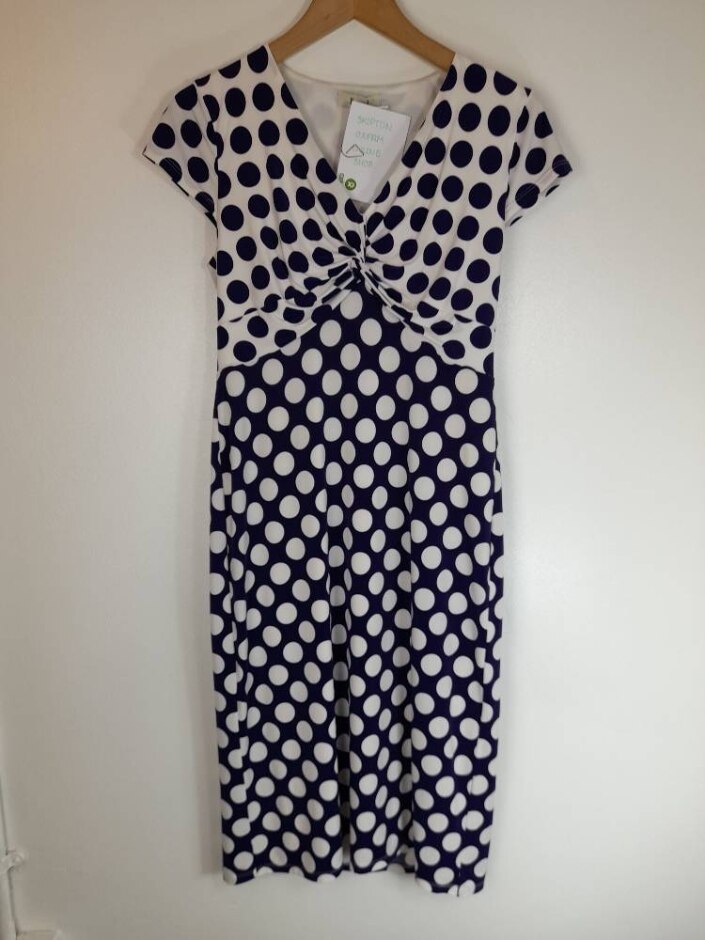 Precis Sleeveless Polka Dot Dress Purple & White Size: 12