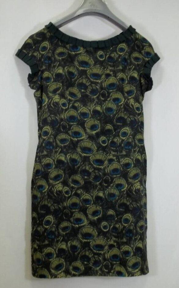 Milly Shift Dress Green /printed Size: 8