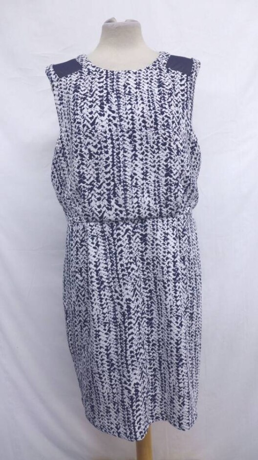 Whistles Vintage Mid Waist Pocketed Dress White & Blue Size: 14 | Oxfam ...