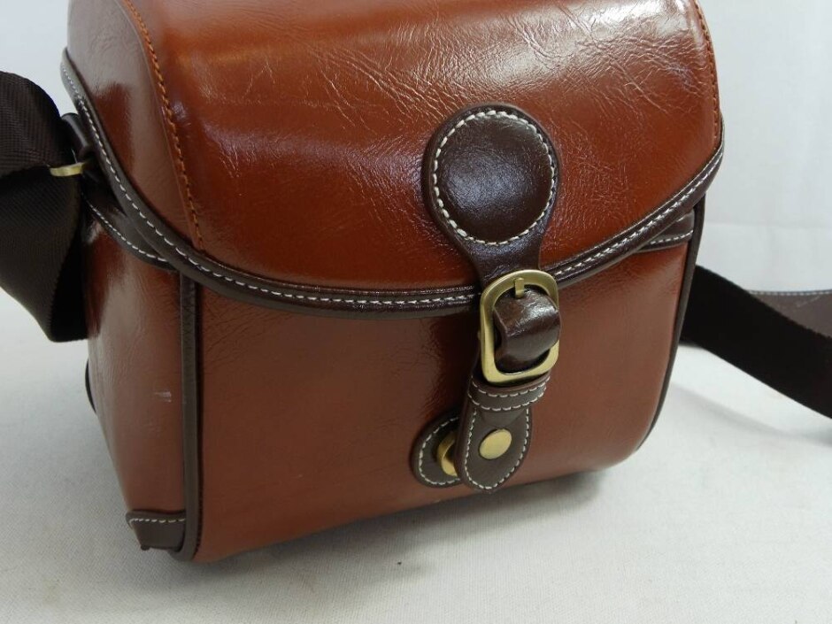 Bv & Jo Vintage Faux Leather Camera Bag With Removable Insert And Shoulder Strap