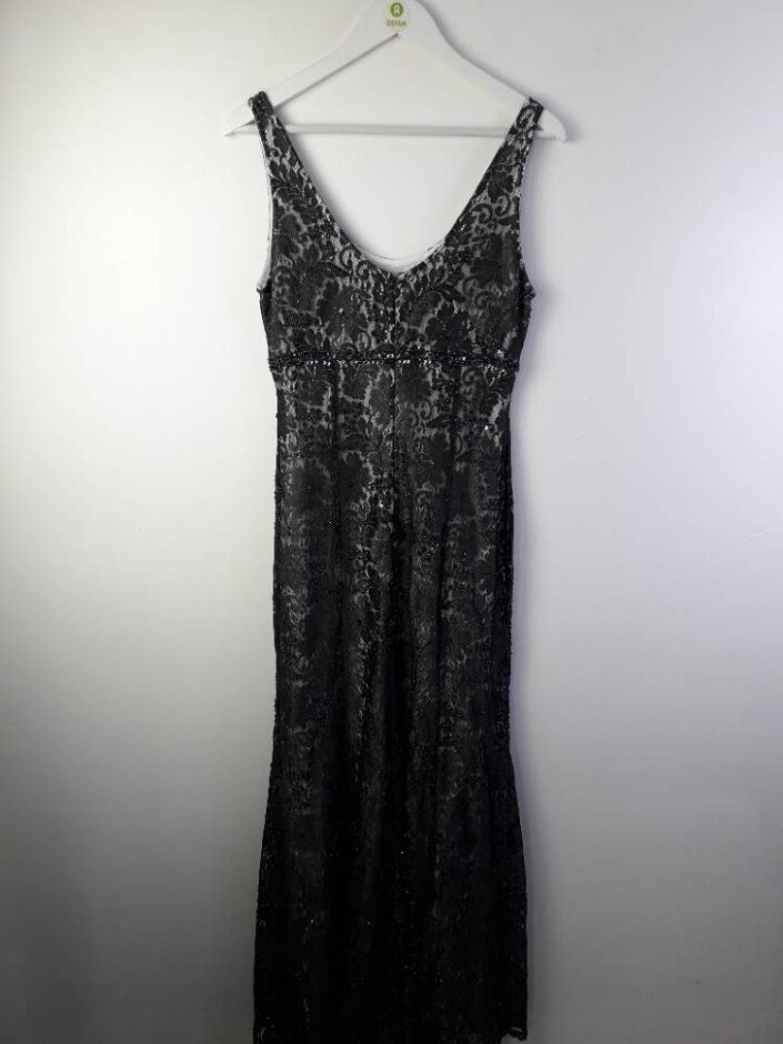 Phase Eight Sleeveless Dress Floral Lace White Grey Size: 12