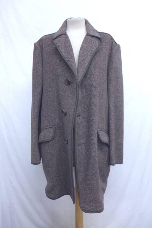 Hector James Vintage Woollen Coat Dark Brown Size: One Size
