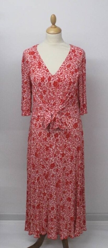 Jigsaw Dress Red & Pink Size: S