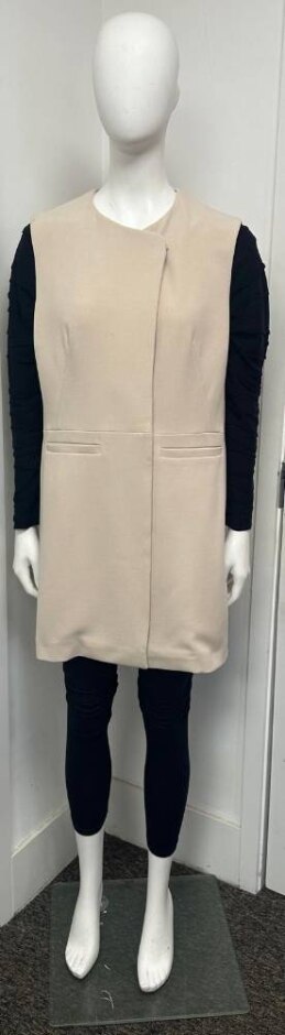 M&s Limited Edition Longline Waistcoat Cream Size: 12