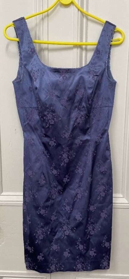 Monsoon Twilight Retro Cheongsam Inspired Dress Violet Blue Size: 10