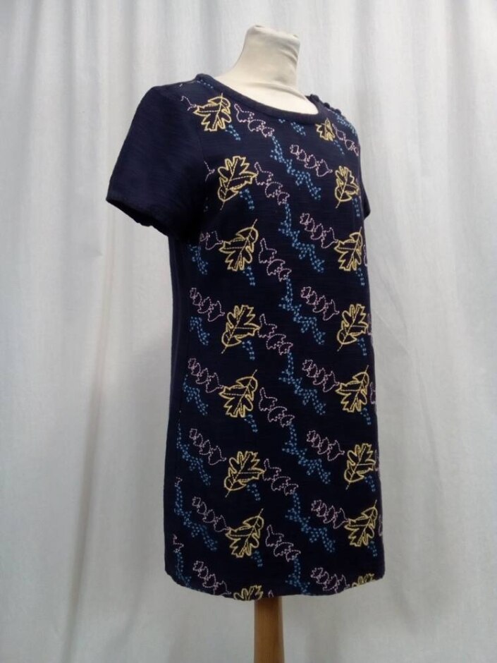 White Stuff Dress Navy Mix Size: 10