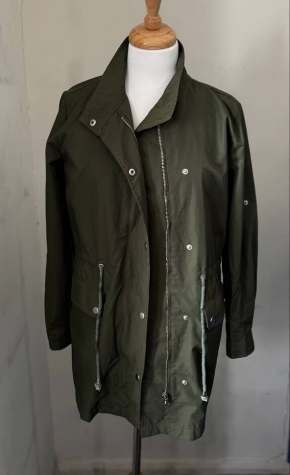 Hanguanren Women Light Jacket Khaki Size: M