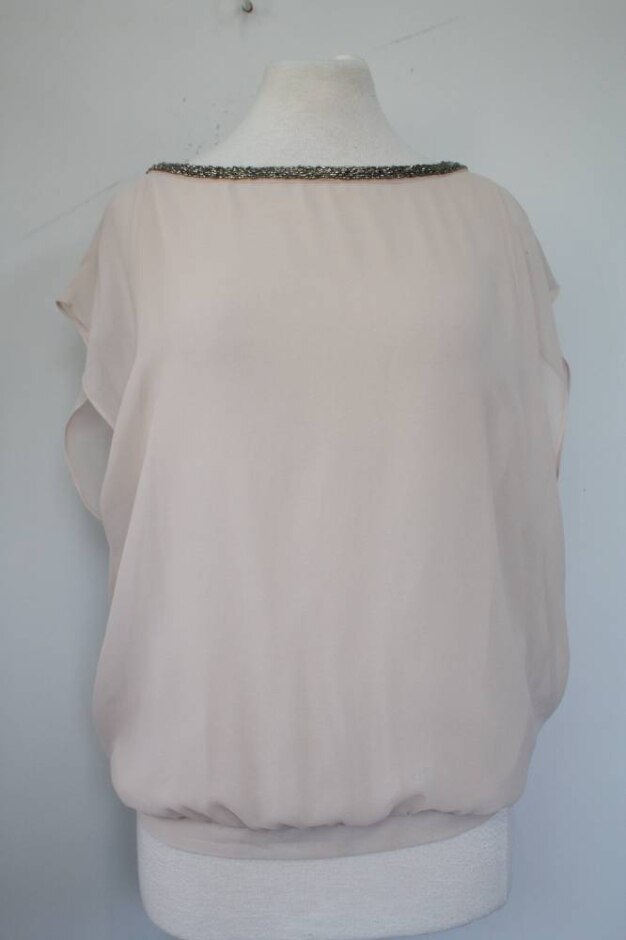 Mint Velvet Sequin Embellished Top Blush Pink Size: 16