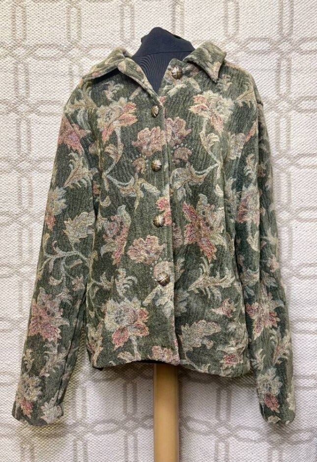 Carol Anderson Collection Tapestry Floral Jacket Green Size: Xl