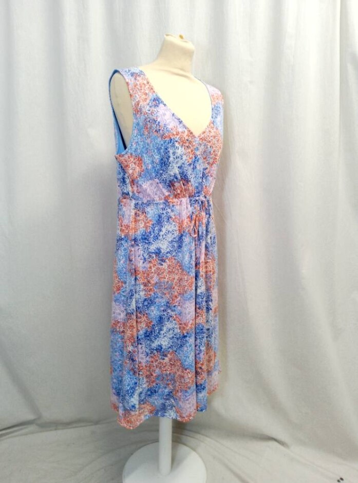 Per Una Summer Dress Blue/orange Mix Size: 16