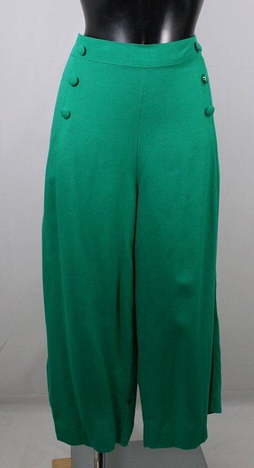 Bnwt Monsoon Cropped Wide Leg Trousers Green Size: L