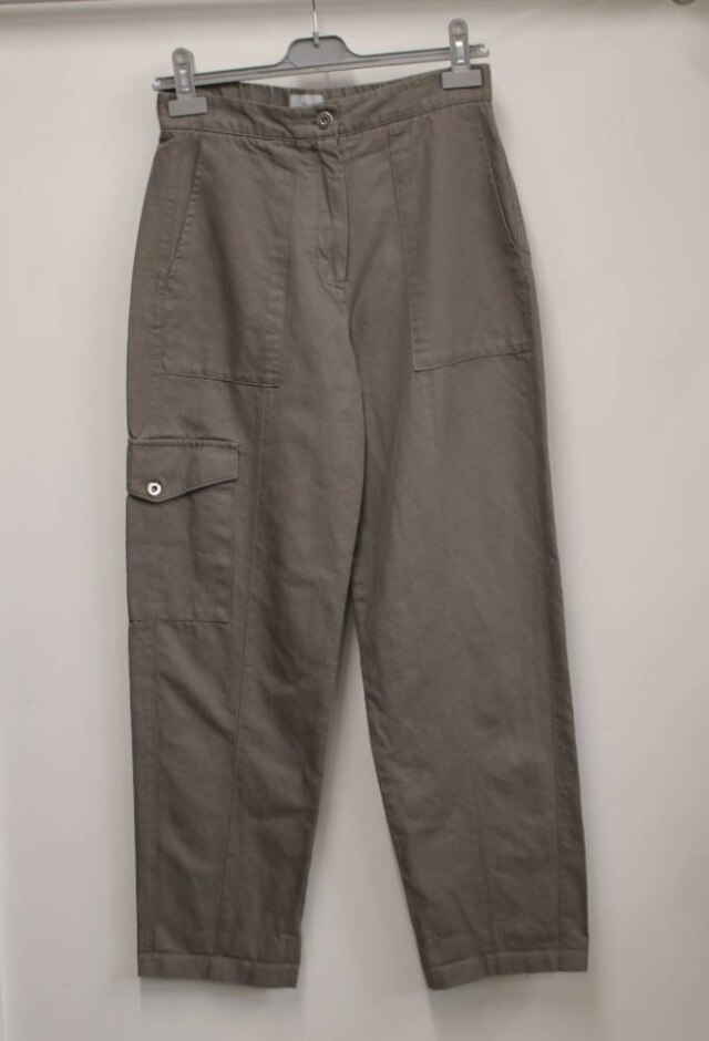 Jigsaw High Waist Cotton Trousers Slate Size: 8