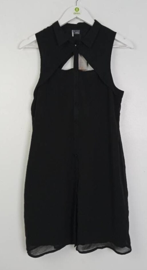 Sparkle & Fade Button Through Crepe Dress Black Size: M