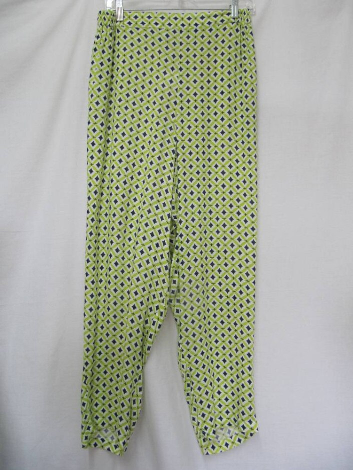 Cerulean By Blue Diamond Patterned Trousers Chartreuse  Size: S
