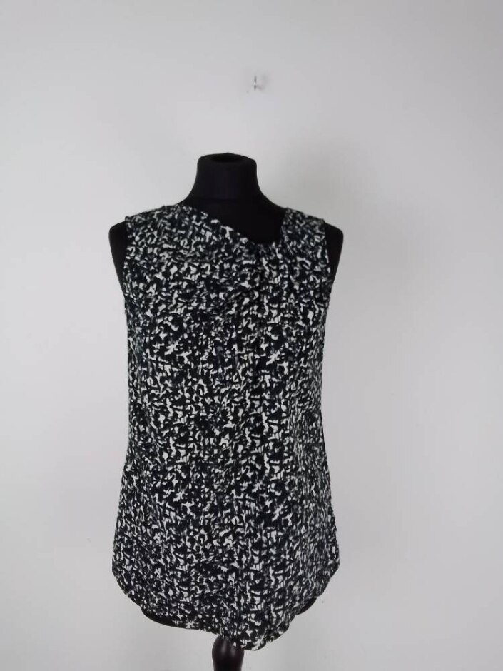 Paul Costelloe Sleeveless Camisole Tank Top Black And White Size: 10