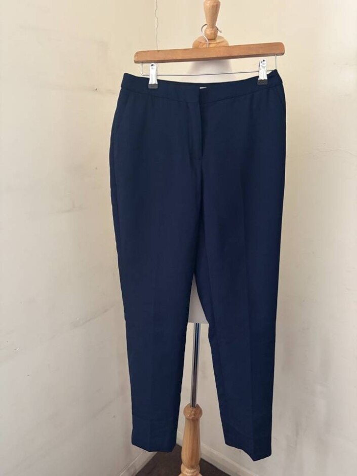 Reiss Women Trousers 70% Wool Dark Blue Size: S