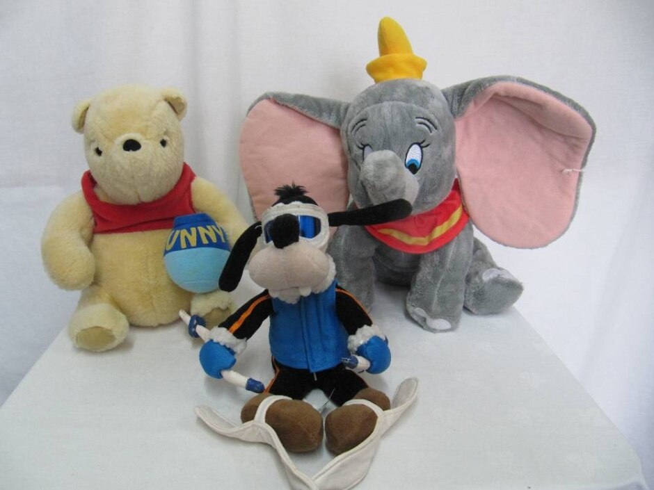 Trio Of Disney Characters Plush Soft Toys.