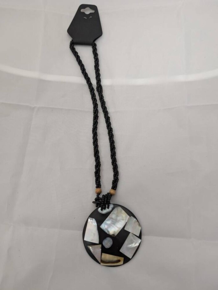 Polished Pearl Inset Circular Pendant