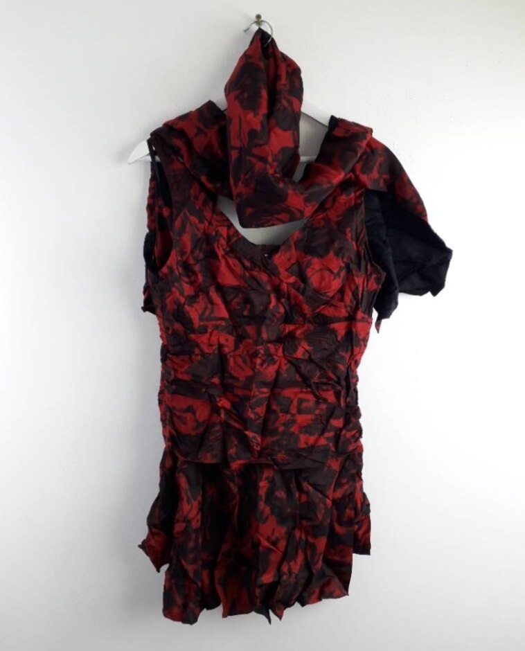 Phase Eight  Silk Skirt Cami And Scarf Set Red Black Size: 16