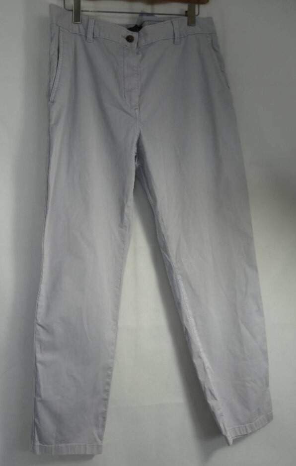 M&s Collection Cotton Stretch Trousers Lilac Size: 12