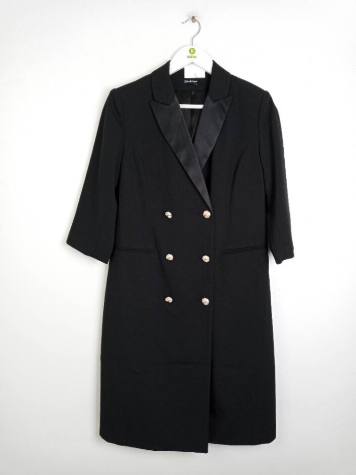 Kaleidoscope Longline 3/4 Sleeve Blazer Black Size: 14