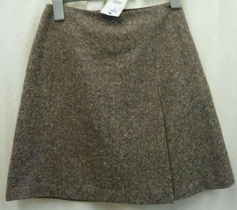 Hobbs Tweed Pencil Skirt Brown Size: 8