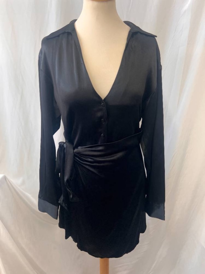 Zara Black Dress Black Size: M