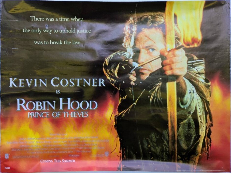 Robin Hood: Prince Of Thieves (1991) Original Uk Quad Poster *rolled Ex-shop New Stock*