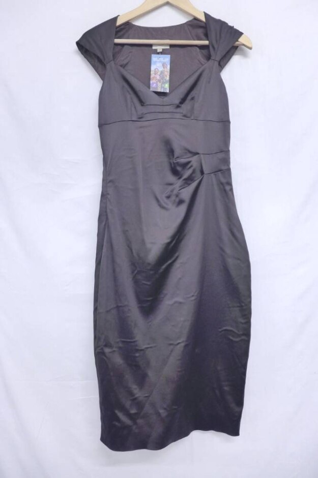 Karen Millen Diamond Neckline Evening Gown Chocolate Brown Size: 10