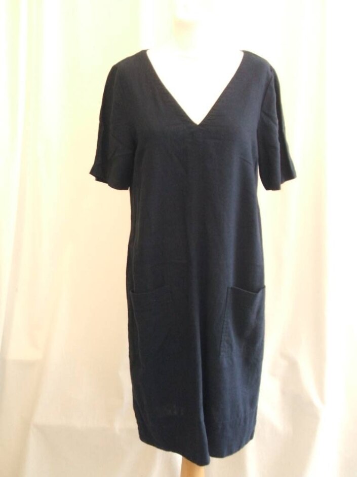 M&s Collection Casual Dress Dark Blue Size: 10